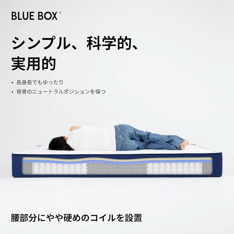 マトレス 400 サイズ ザ・ベッド セミシングル90 ブルー 90×195 脚22cm ナチュラル 脚